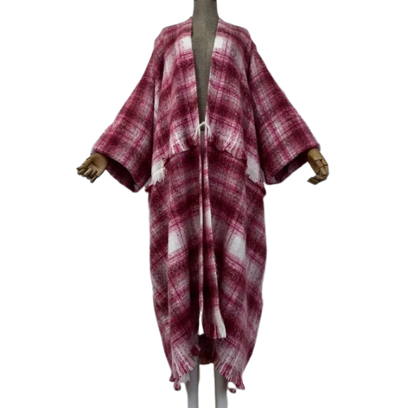 Pre Order:  Cozy Plaid Maxi Winter Cardigan - WINI