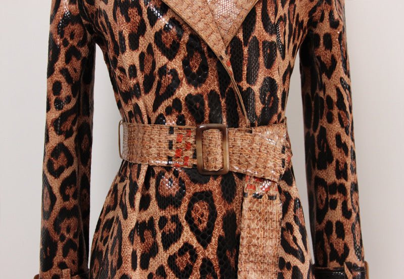 Cheetah Trench Coat - Kelly Obi New York