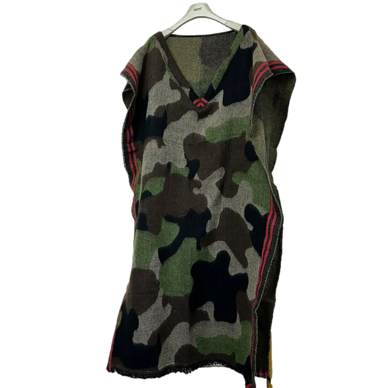 Stylish Army Green Camouflage Long Kaftan - WINI