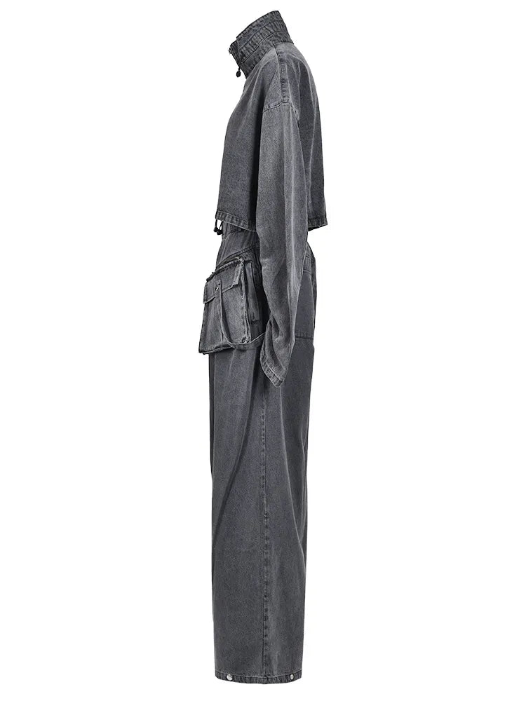 Denim Sweater Wide Leg Pants Set - Kelly Obi New York