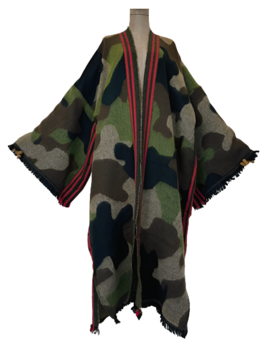 Army Green Camouflage Kimono-Cardigan - WINI