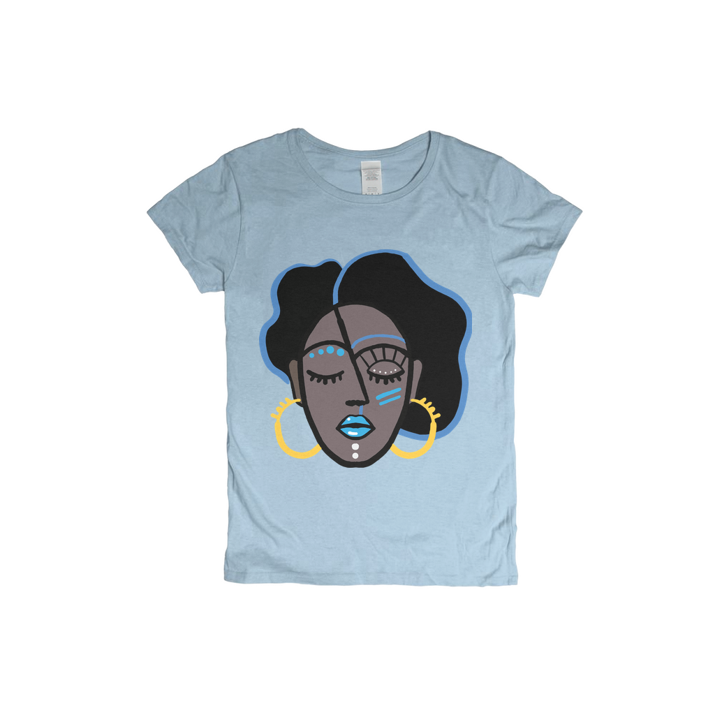 Mocha Afro Blue T-Shirt