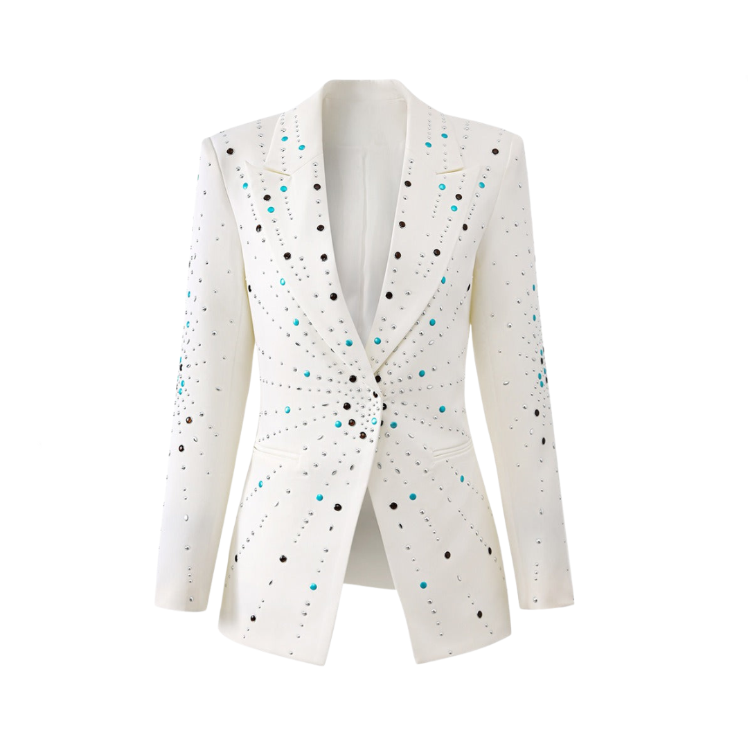 Pre Order:  Hot Stamping Slim Fit Single Button Long Sleeve Blazer