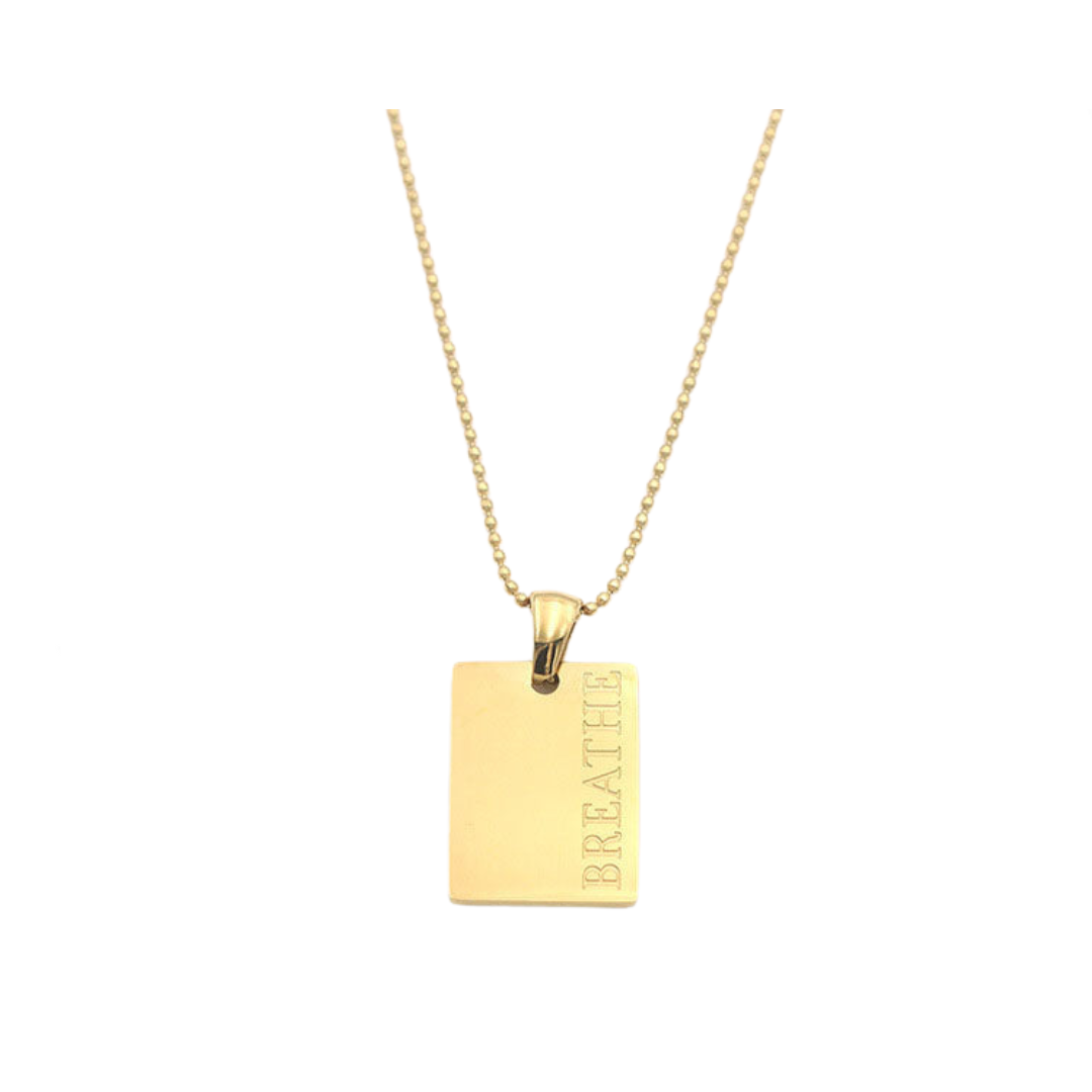 Pre Order:  Square Engraved Pendant Necklace