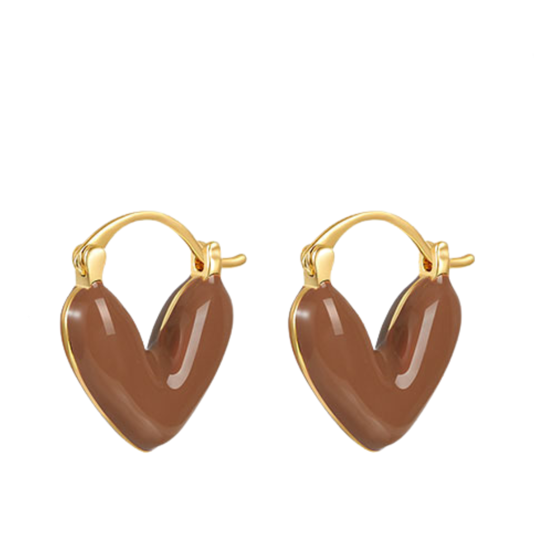 Pre Order:  Vintage Enamel Love Heart Earrings