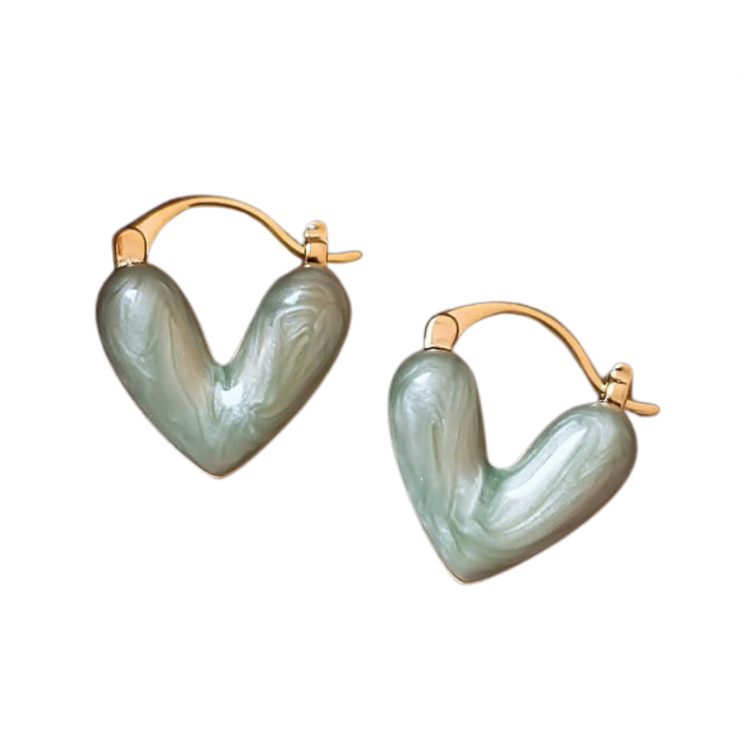 Pre Order:  Vintage Enamel Love Heart Earrings