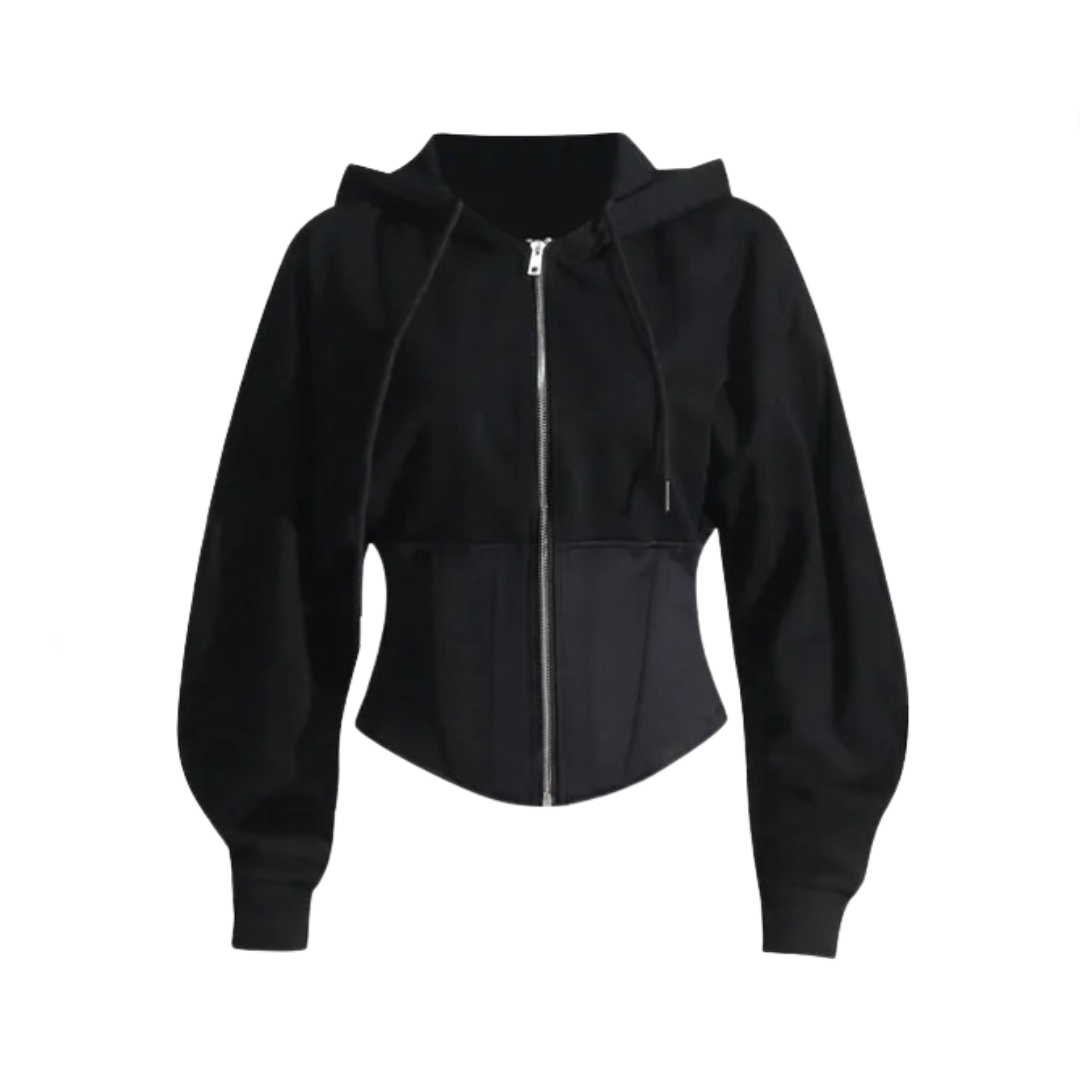 Pre Order:  Long Sleeved Waistband Hooded Jacket