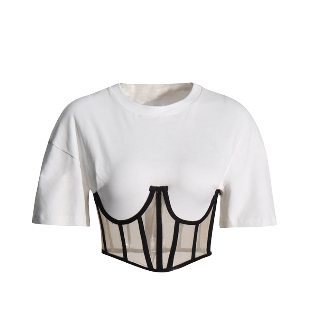 Pre Order:  Mesh Hollow Out Crop Top