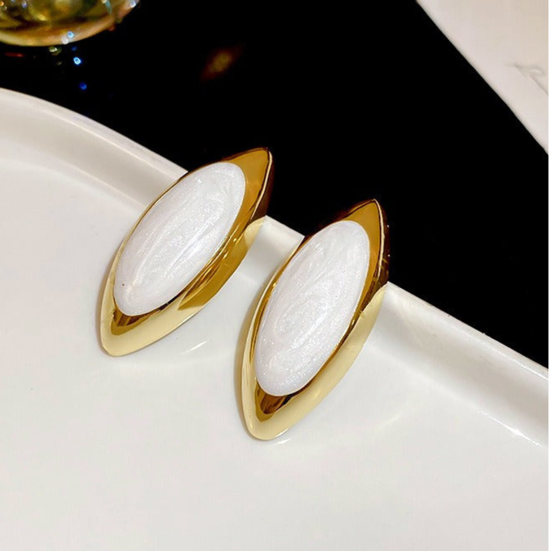 Pre Order:  Oval Oil Droplets Earrings