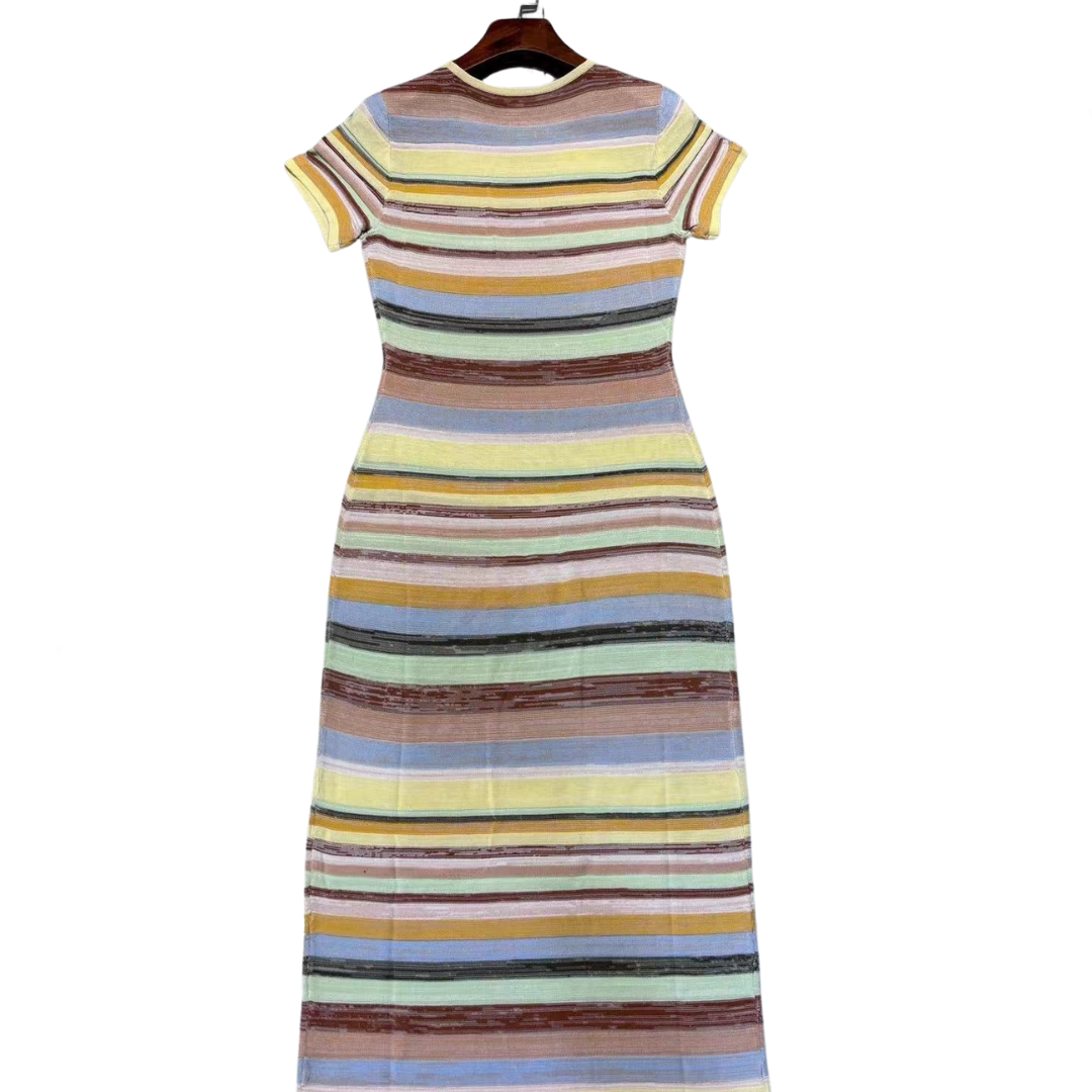 Pre Order:  Striped Slim Fit Knitted Dress