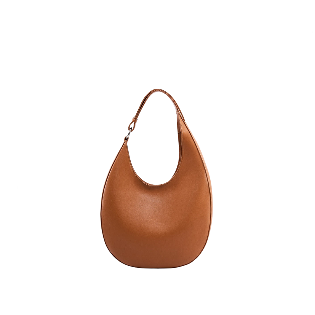 Leather Crescent Shaped Shoulder Bag