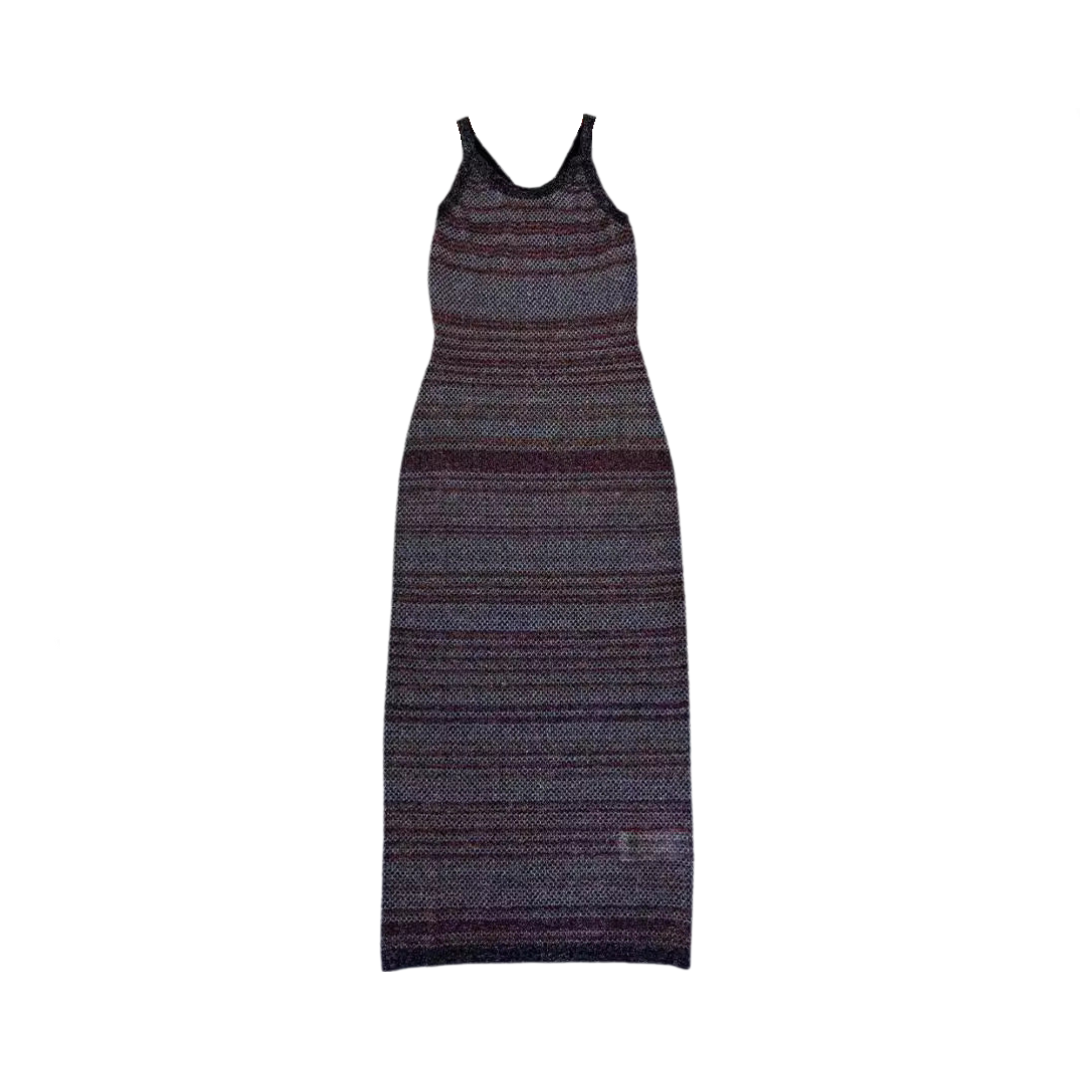 Pre Order:  Jacquard Stripe Sleeveless Knitted Slim Fit Dress