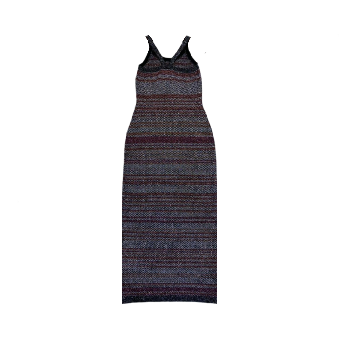 Pre Order:  Jacquard Stripe Sleeveless Knitted Slim Fit Dress