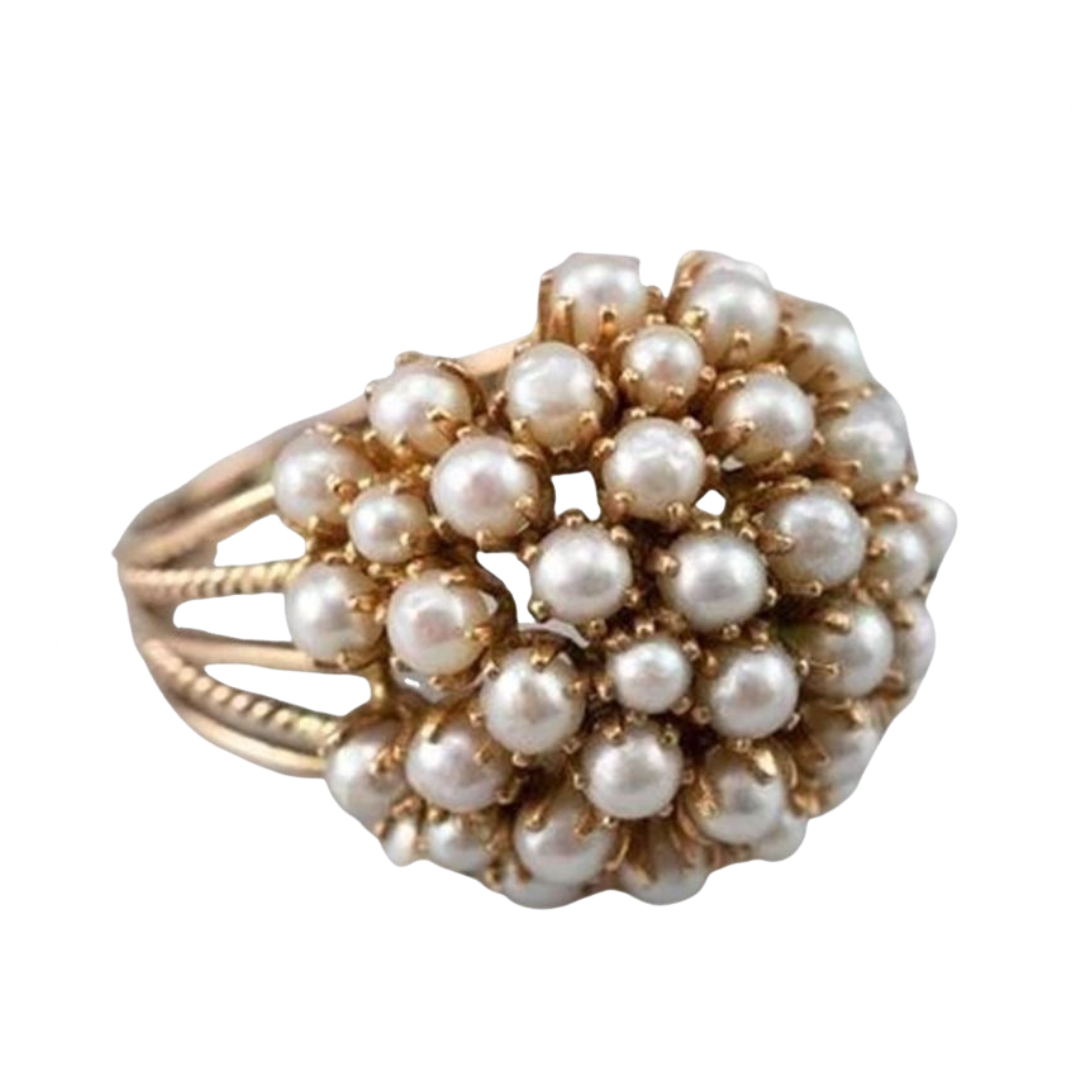 Hollowed Out Pearl Ring