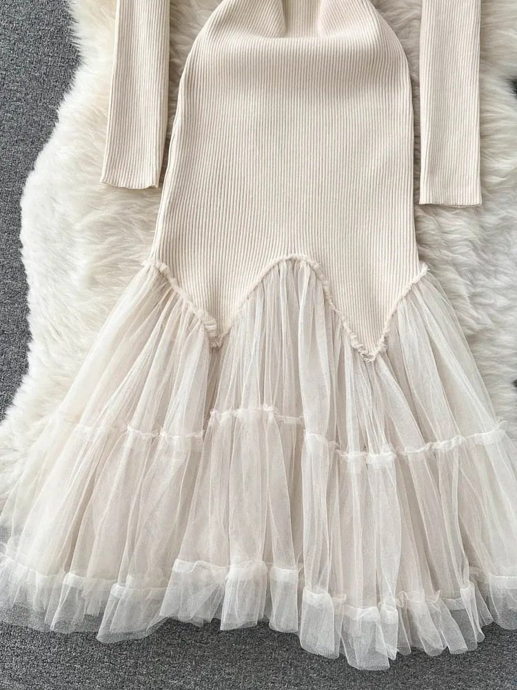 Knit Ruffle Dress - Kelly Obi New York