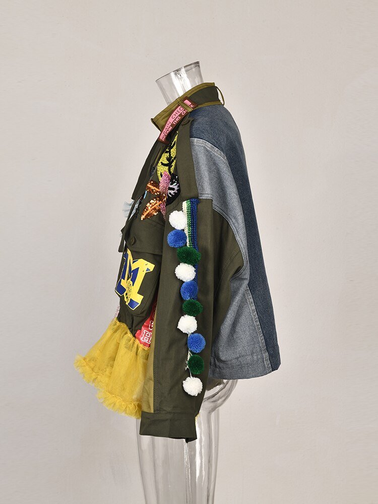 Patches Sequins and Laces Collage Jacket - Kelly Obi New York