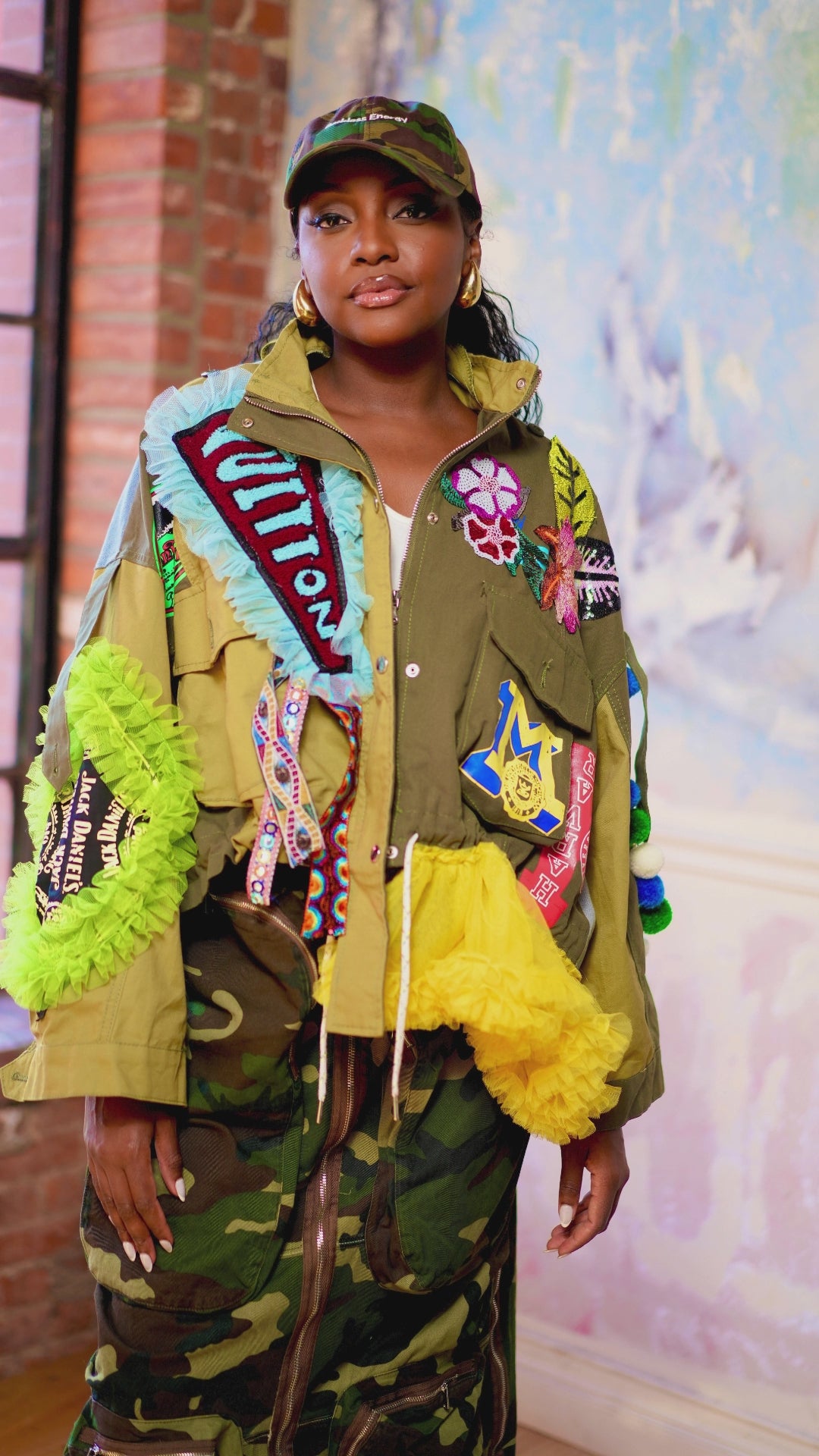 Patches Sequins and Laces Collage Jacket