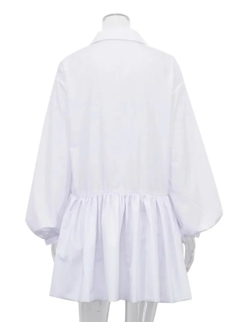 Puff Sleeve Shirt Dress - Kelly Obi New York