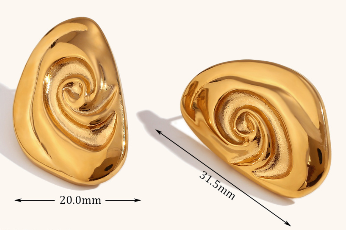 Pre Order:  Spiral Engraved Stud Earrings