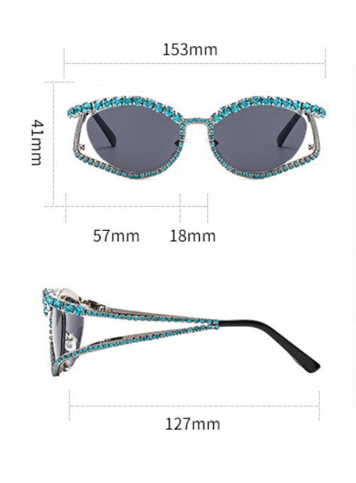 Pre Order:  Rhinestones Cutout Frame Sunglasses