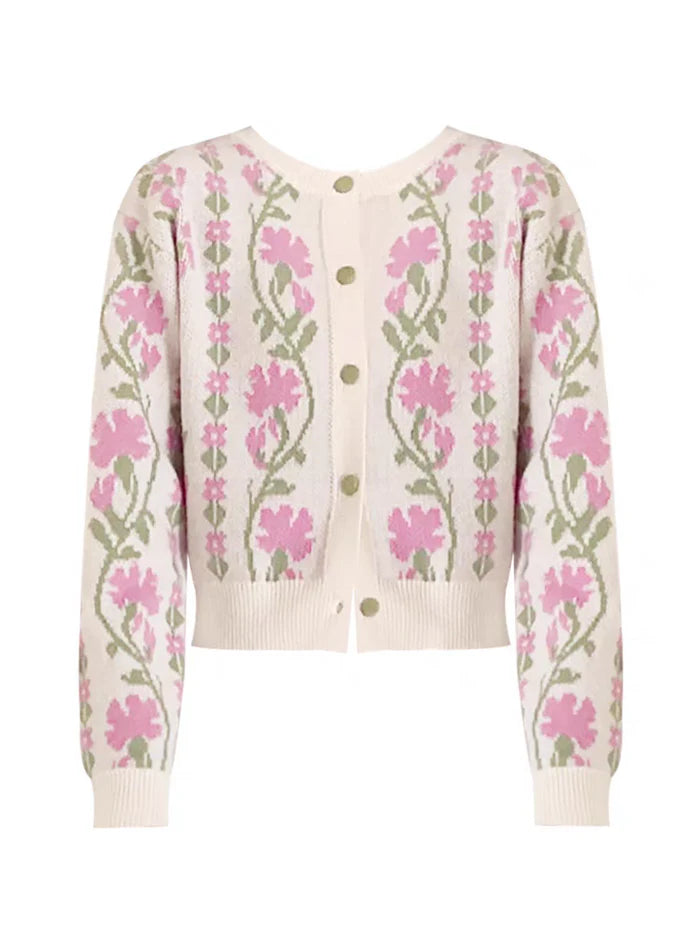 Pre Order:  Flower Knit Cardigan