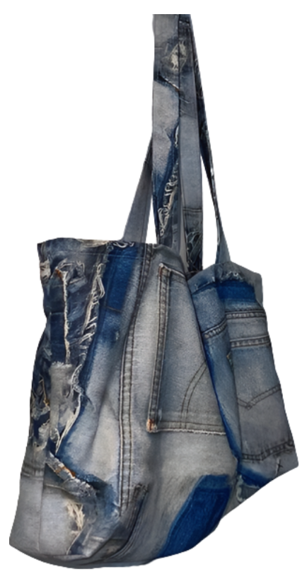 Pre Order:  Cool Patchwork Denim Tote Bag  - WINI