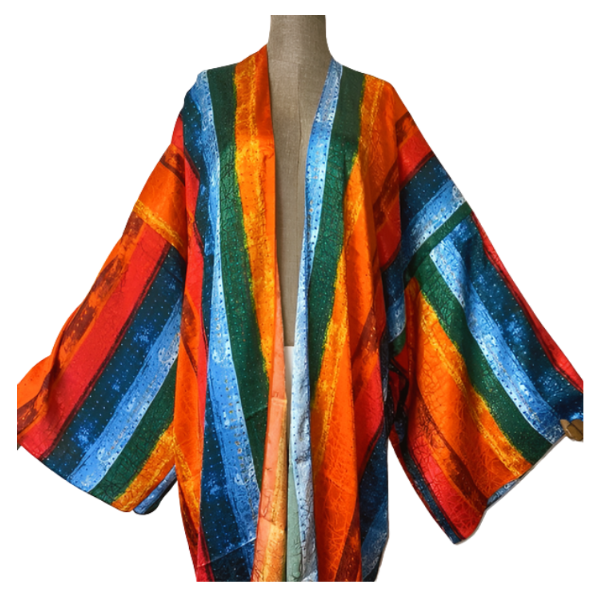 Pre Order:  Vibrant Silk Kimono Cardigan - WINI