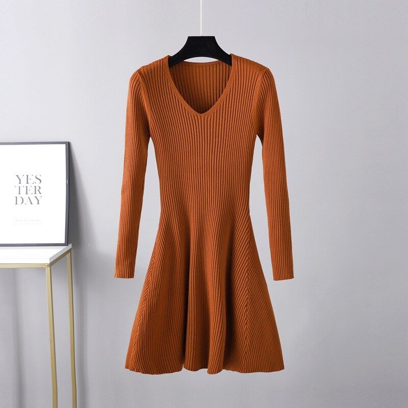 A Line Knit Mini Dress - Kelly Obi New York