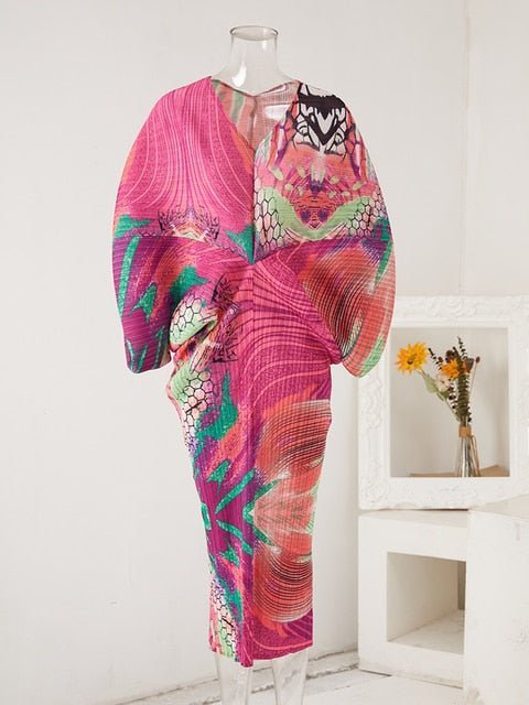 Abstract Color Burst Pleated Dress - @_oohlalaland - Kelly Obi New York