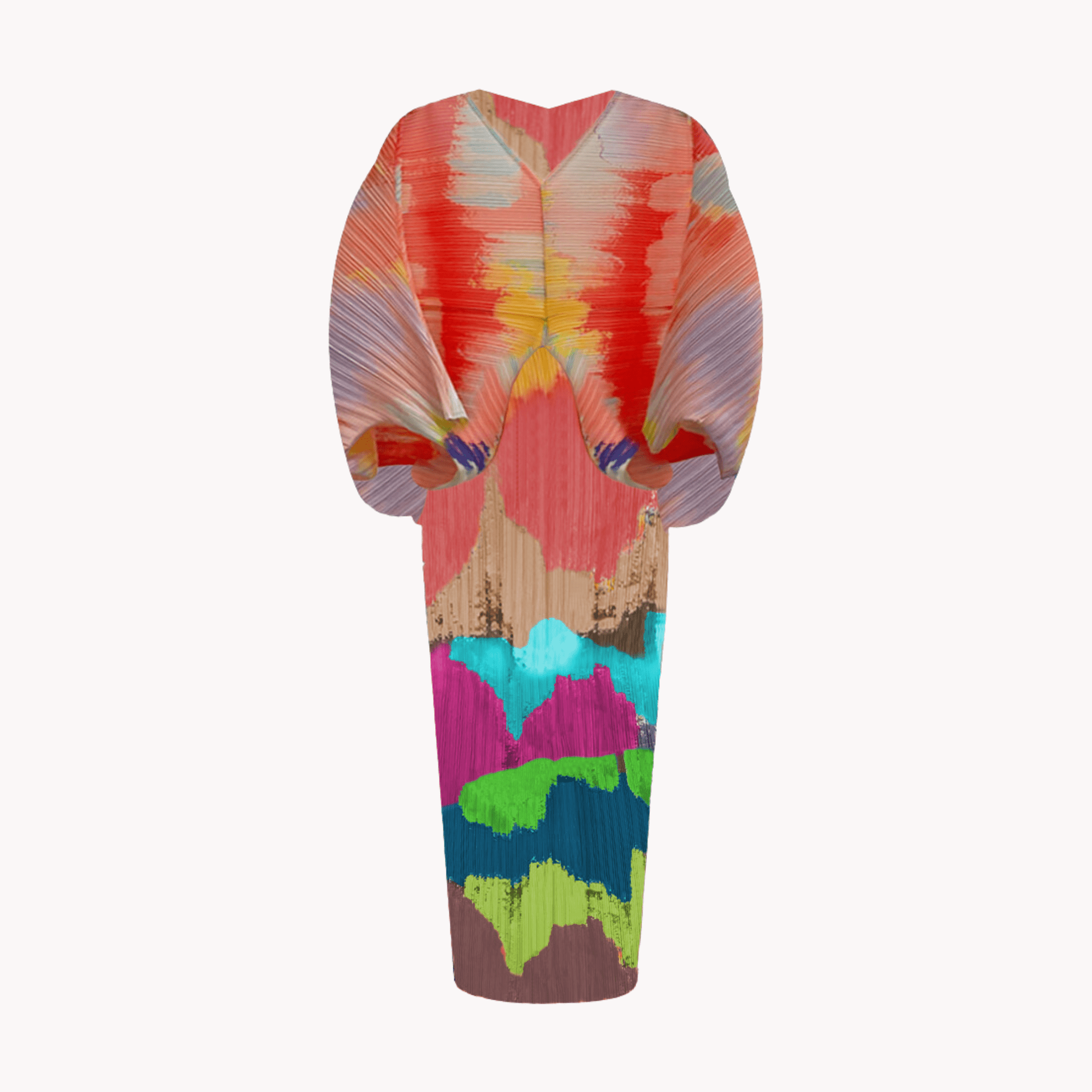 Abstract Paintsplat Pleated Dress - Kelly Obi New York