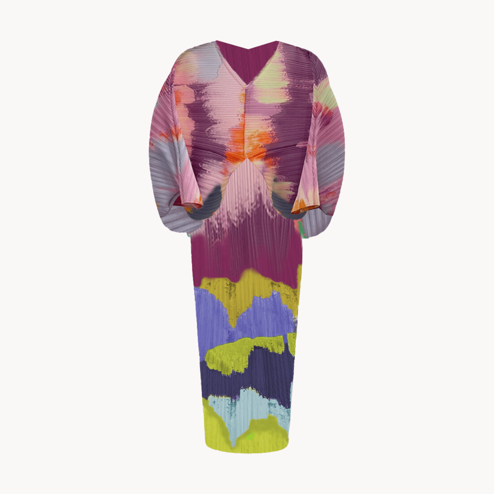 Abstract Paintsplat Pleated Dress - Kelly Obi New York