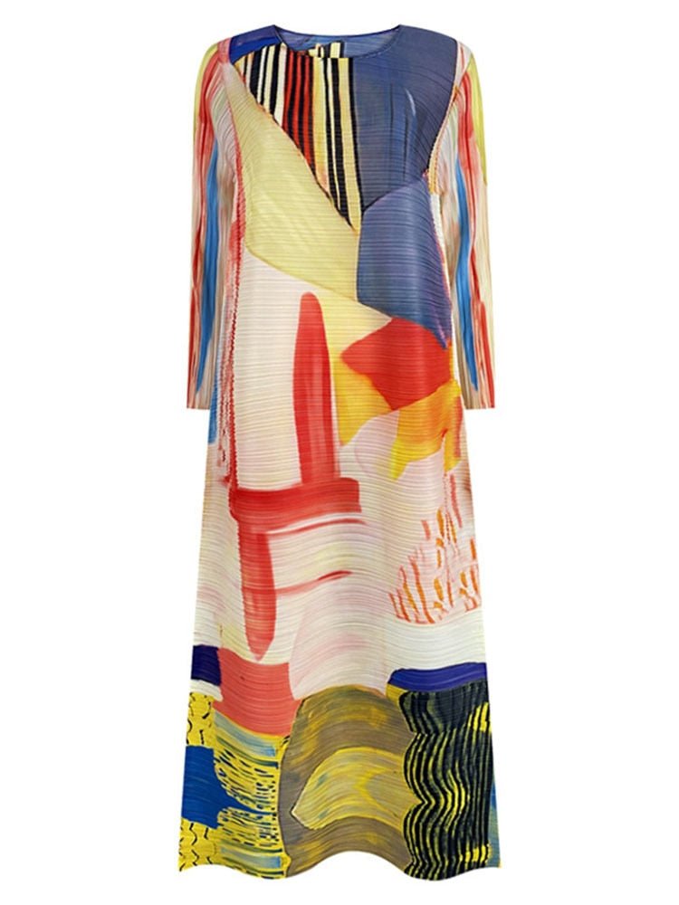 Abstract Pleated Dress - Kelly Obi New York