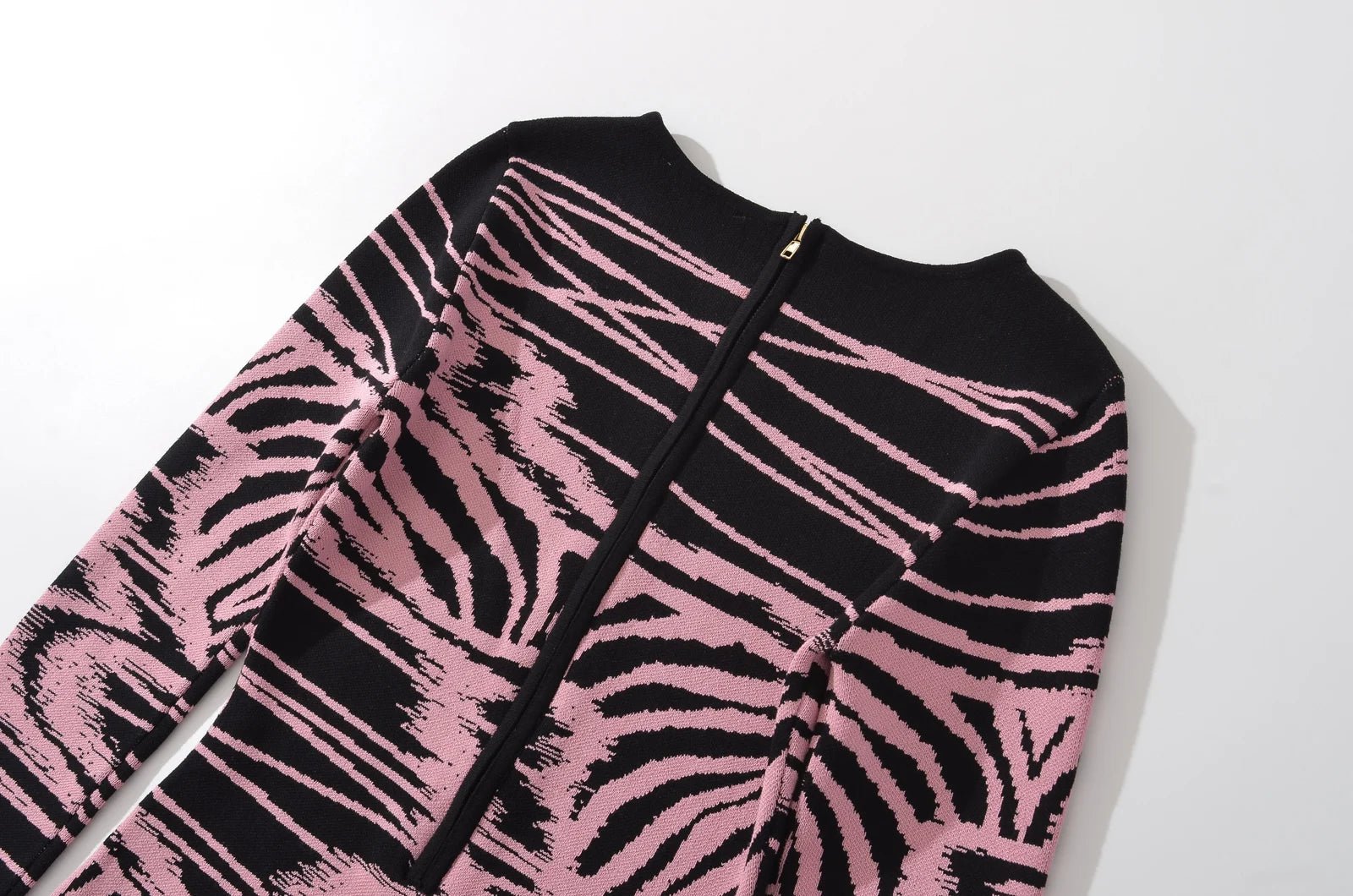 Abstract Wave Jacquard Knit Dress - Kelly Obi New York