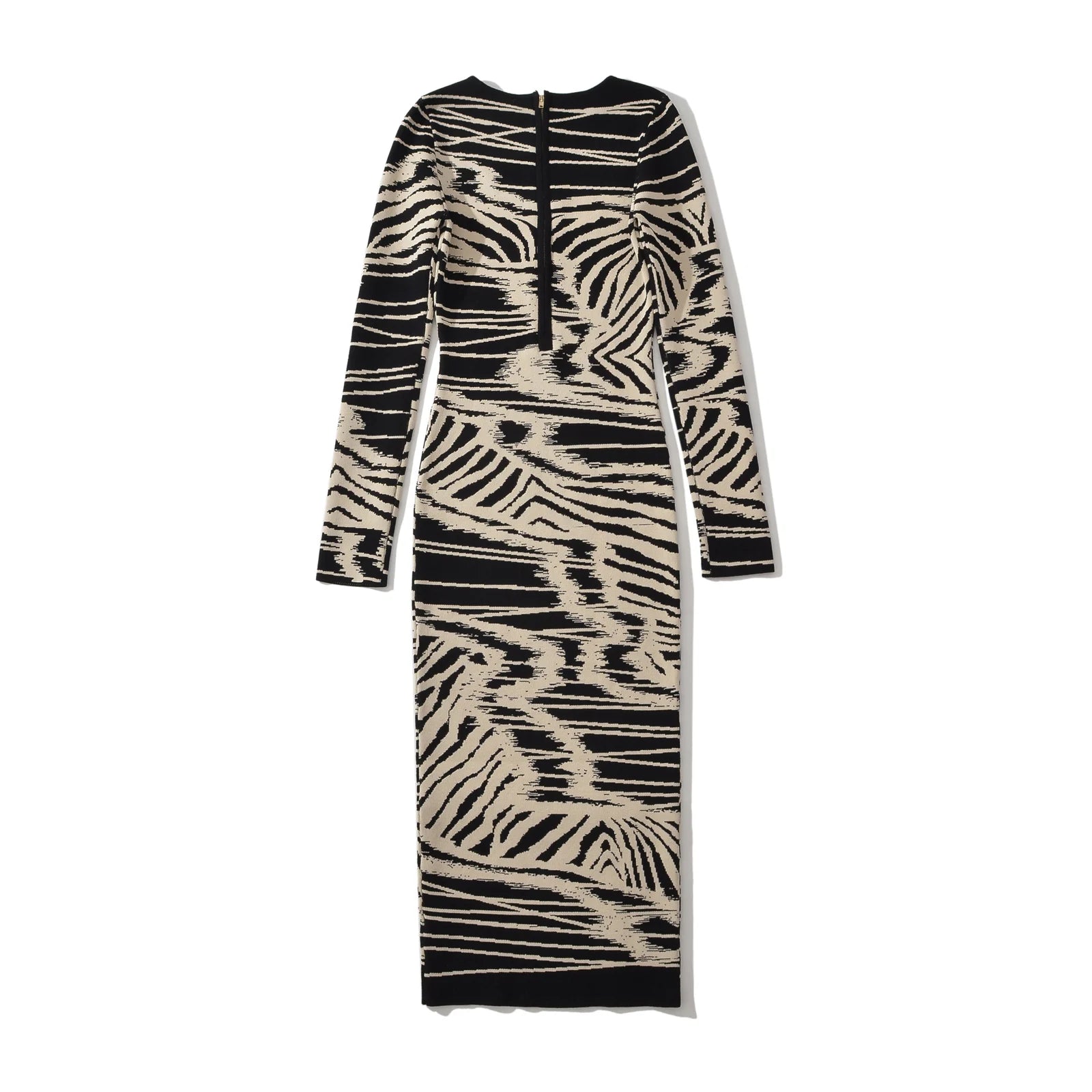 Abstract Wave Jacquard Knit Dress - Kelly Obi New York