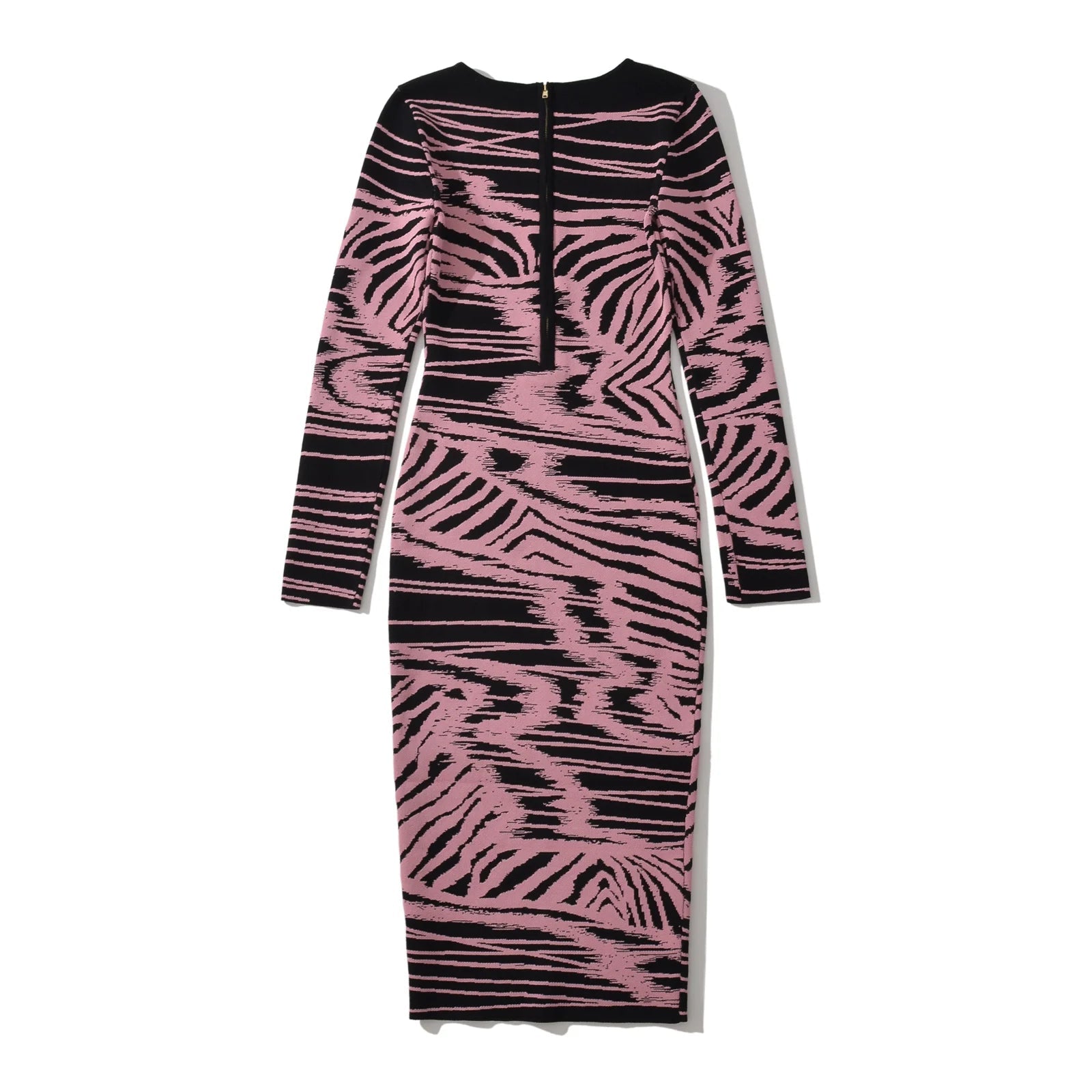 Abstract Wave Jacquard Knit Dress - Kelly Obi New York