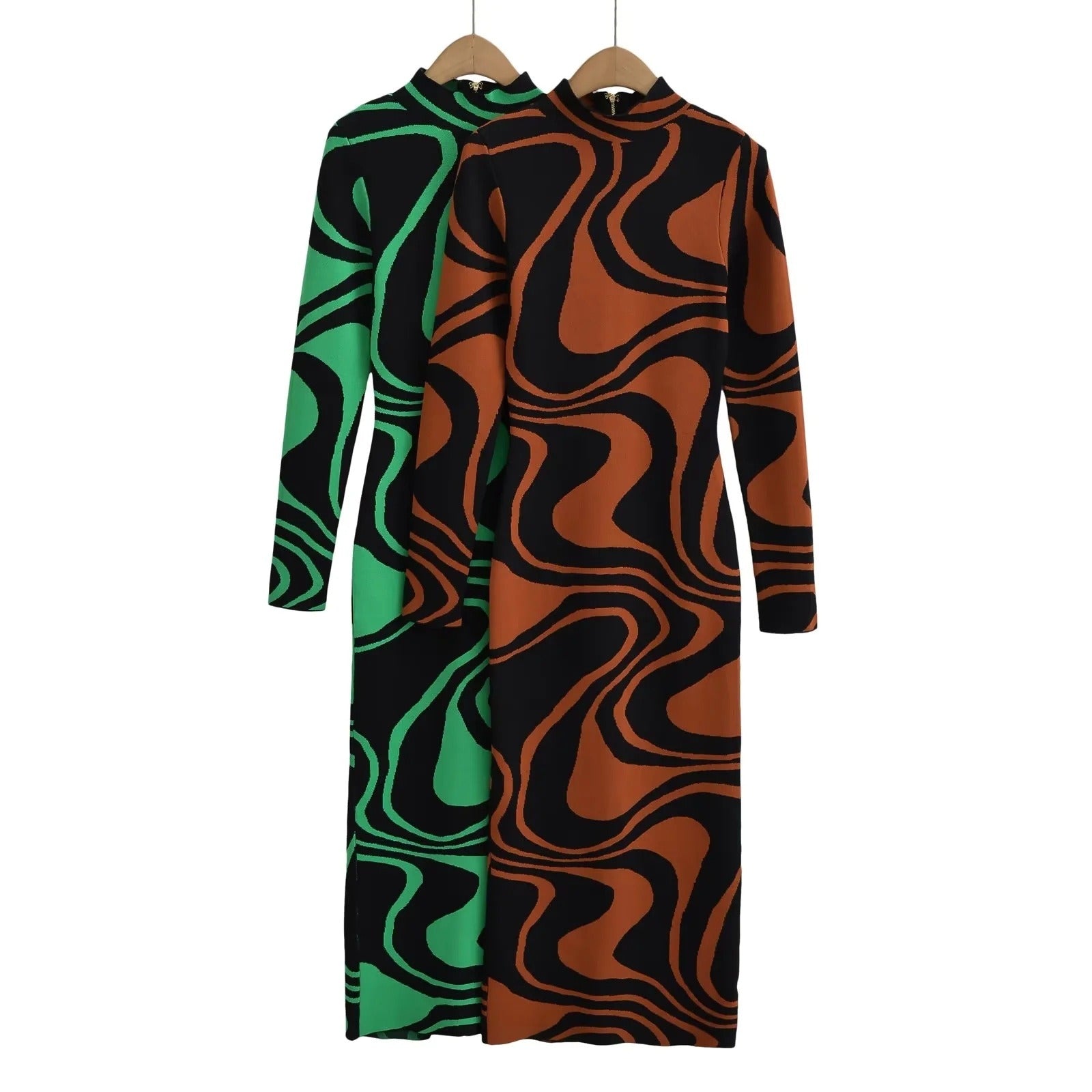 Abstract Wave Knit Dress - Kelly Obi New York