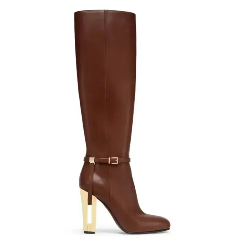 Ankle Strap Spliced Sleeve Boots - Kelly Obi New York