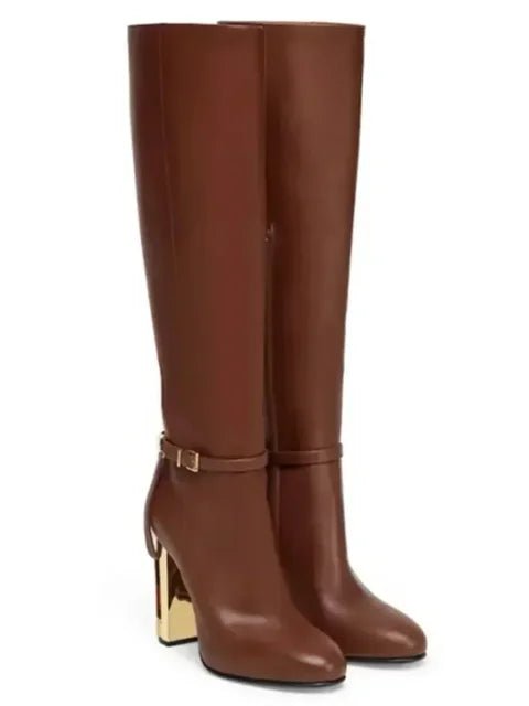 Ankle Strap Spliced Sleeve Boots - Kelly Obi New York