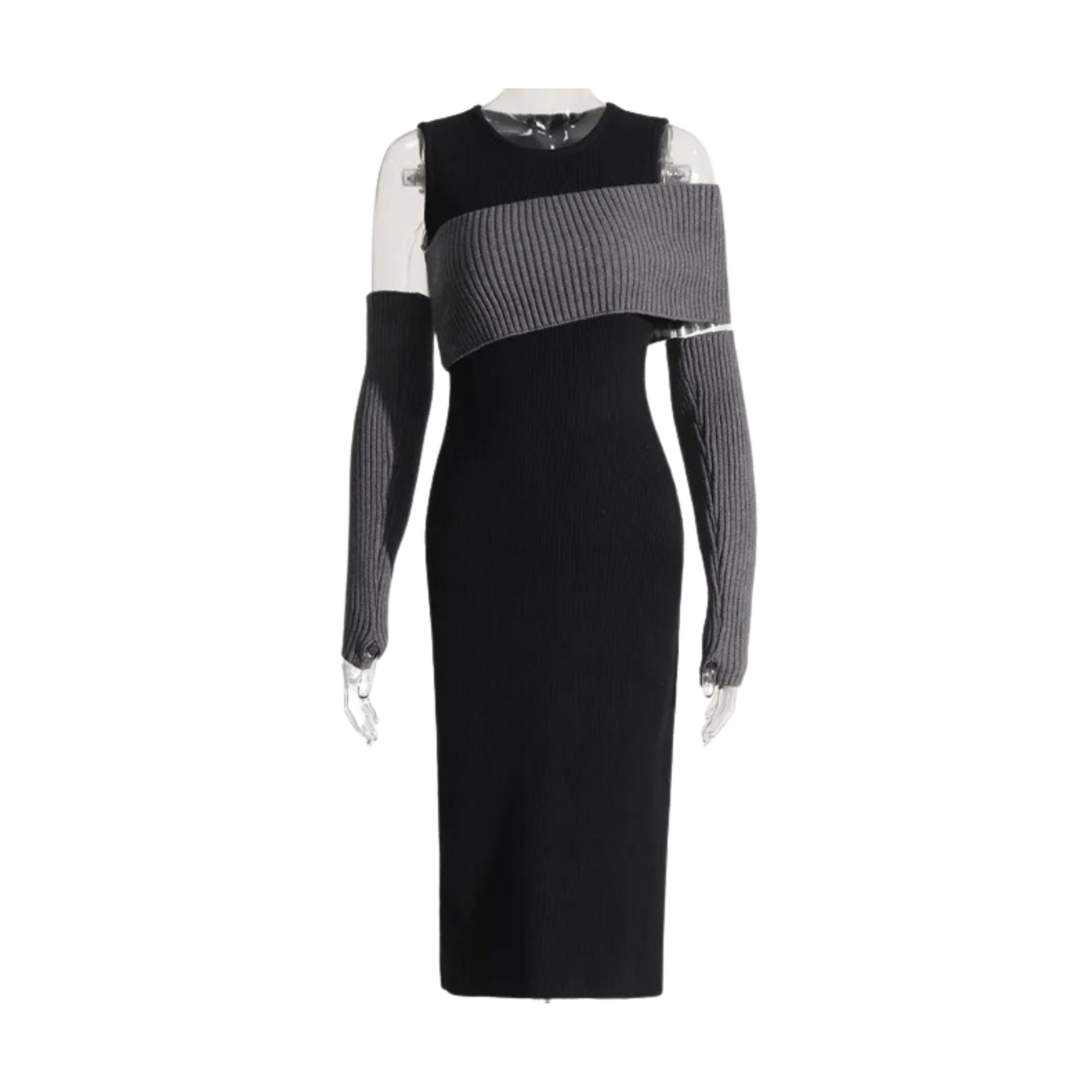 Arm Sleeves Bodycon Knitted Dress - Kelly Obi New York