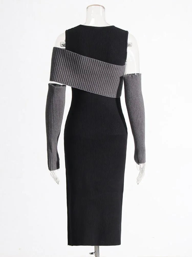 Arm Sleeves Bodycon Knitted Dress - Kelly Obi New York