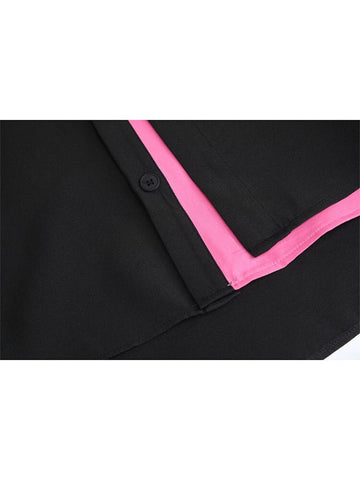 Asymmetric Black Pink Oversized Shirt - Kelly Obi New York