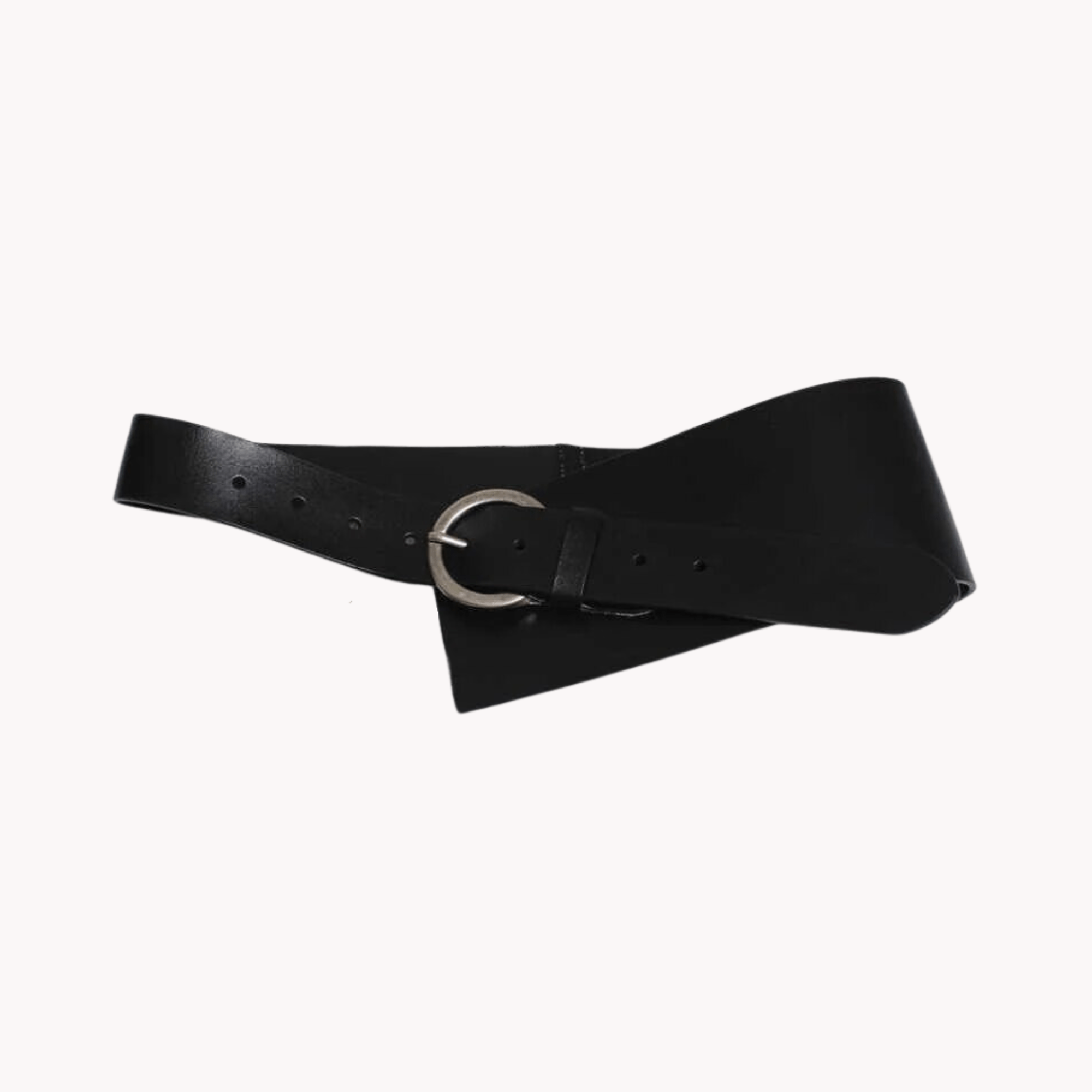 Asymmetrical Wide Leather Belt - Kelly Obi New York