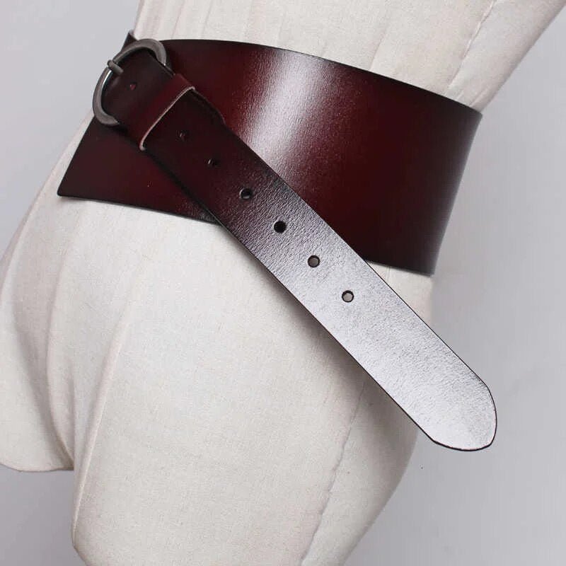 Asymmetrical Wide Leather Belt - Kelly Obi New York