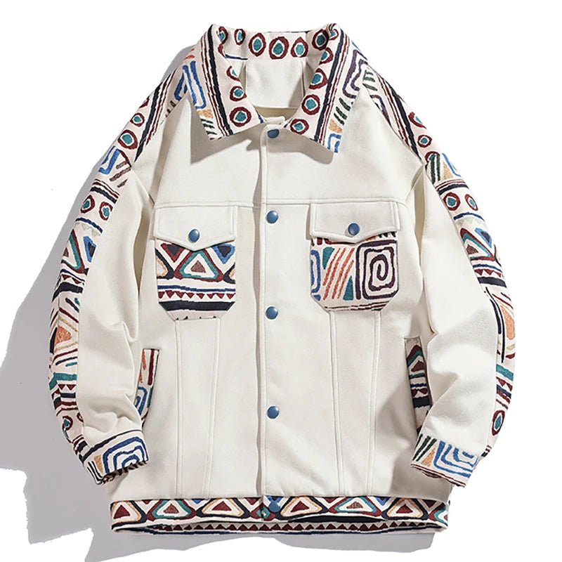 Aztec Print Loose Fit Jacket - Kelly Obi New York