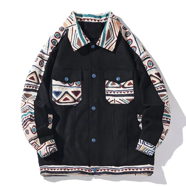 Aztec Print Loose Fit Jacket - Kelly Obi New York