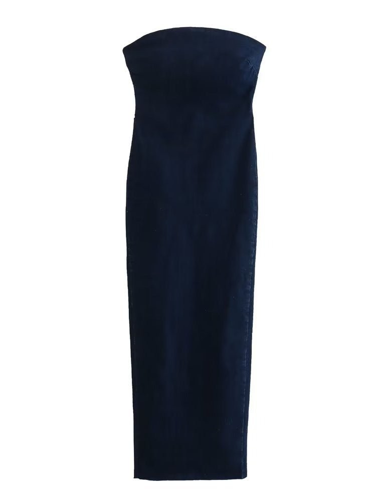 Backless Strapless Denim Dress - Kelly Obi New York