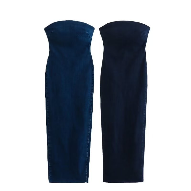 Backless Strapless Denim Dress - Kelly Obi New York