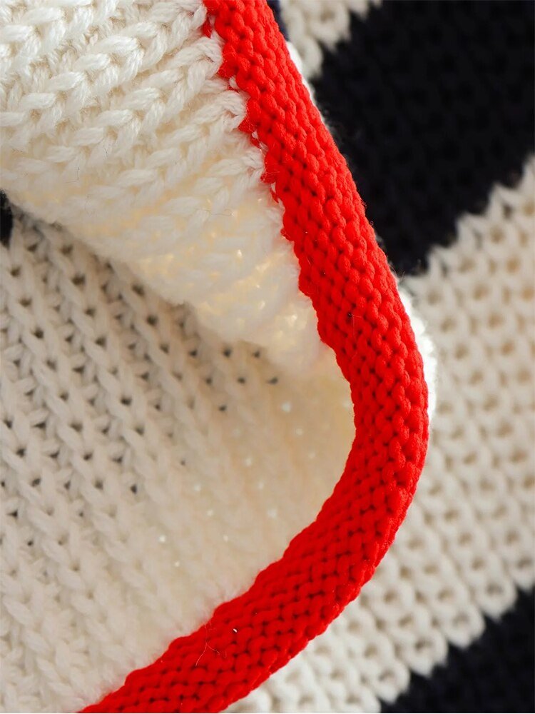 Backless Stripes Knit Cropped Sweater - Kelly Obi New York