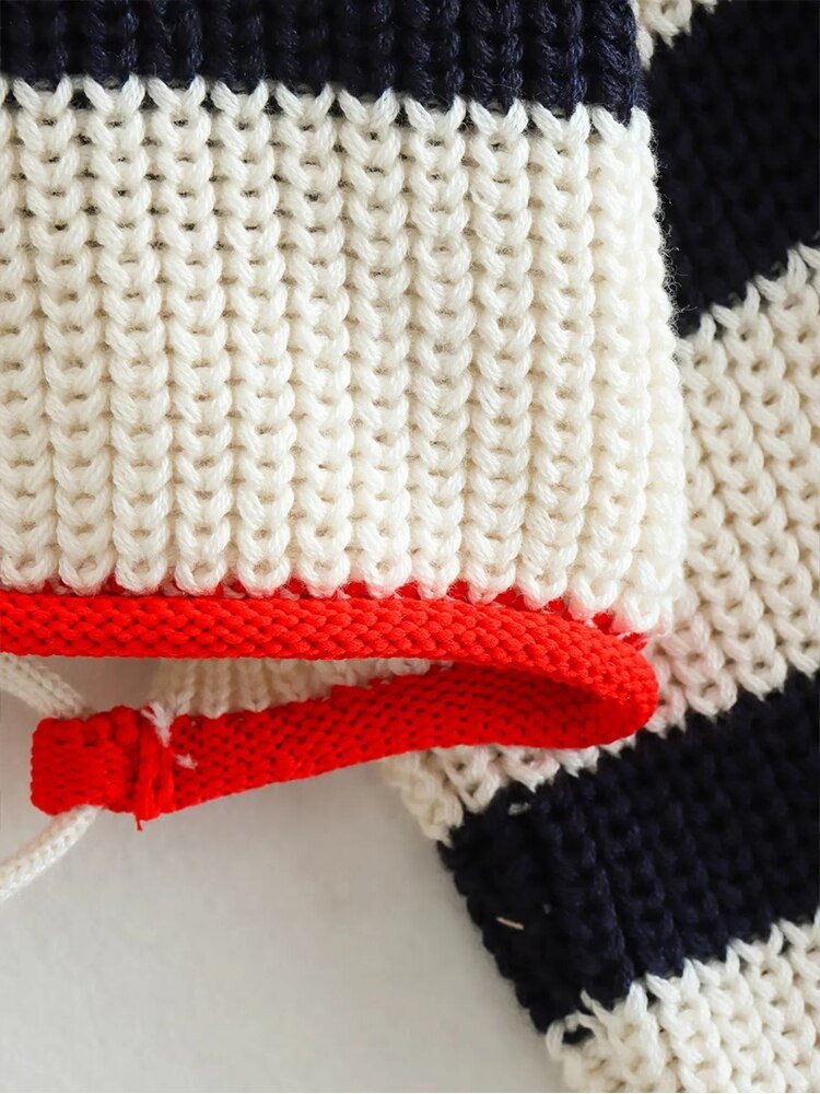 Backless Stripes Knit Cropped Sweater - Kelly Obi New York