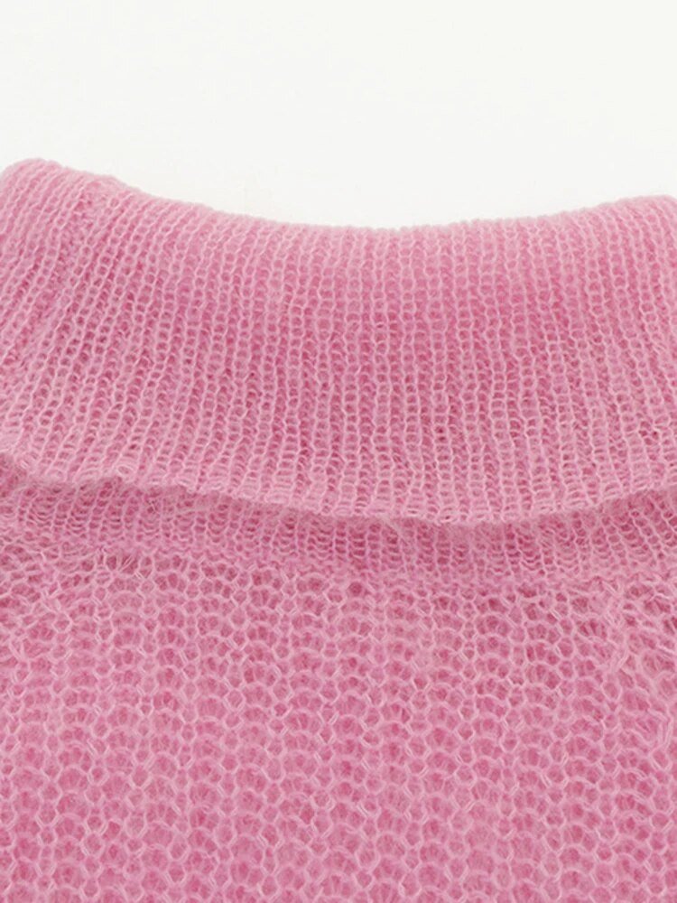 Bare Shoulder Turtleneck Knit Sweater - Kelly Obi New York